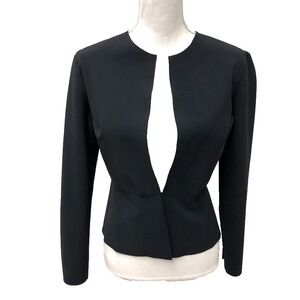 M2057 Maria Pinto Jacket Top Womens Small Black Classic Old Money Business